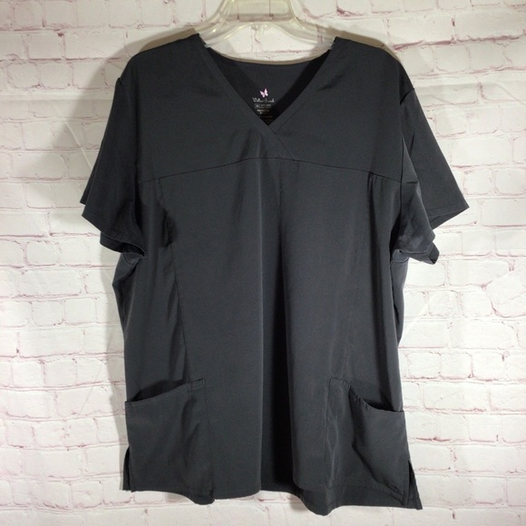 Willow Brook Gray Scrub Top - Size 2X - Picture 1 of 5